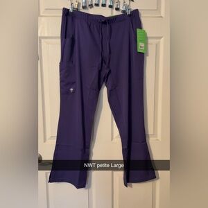 healing hands Purple Cropped Scrub Pants with Drawstring